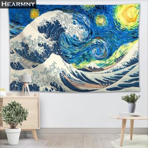 Great Wave Of Kanagawa Wall Tapestry Home Decoration Wall Carpet Rectangular Modern Printing Fabric Yoga Mat Blanket Tapestry