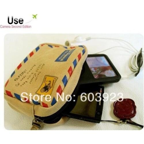 New Fashion Envelope Style Small Size Outdoor Carry Digital Camera Bag Waist Case For Photographer Card Camera Mini Zipper Bag