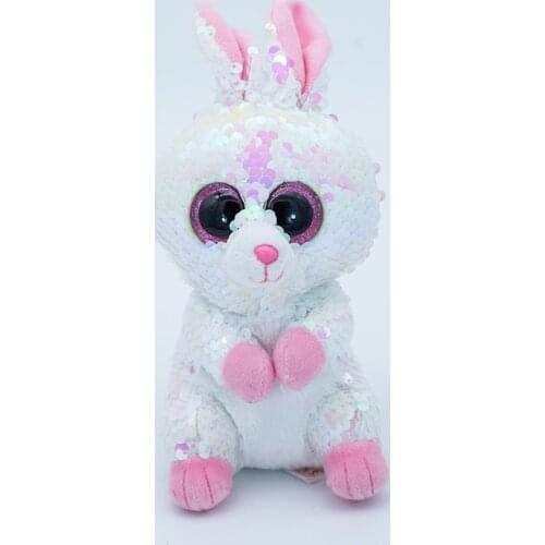 New 6" 15cm Ty Big Eyes Flippables Bonnie the Bunny Color Changing Sequins Animal Toy Collectible Boy Girl Birthday Gift