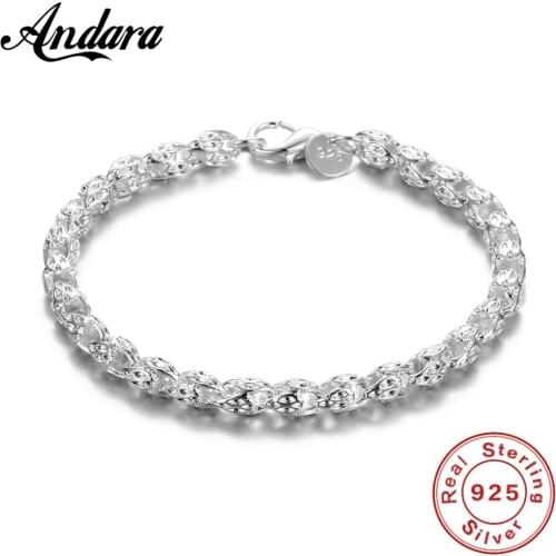 New 925 Sterling Silver Bracelet Leading Scare Buckle Bracelet Men and Women Jewelry Wedding Gift