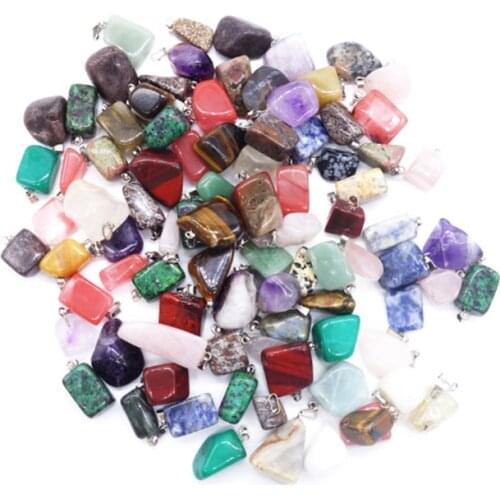 YuBao Wholesale 50pcs/lot 2020 Hot Selling Ttrendy Assorted Natural Stone Mixed Irregular Shape Pendants Charms Jewelry