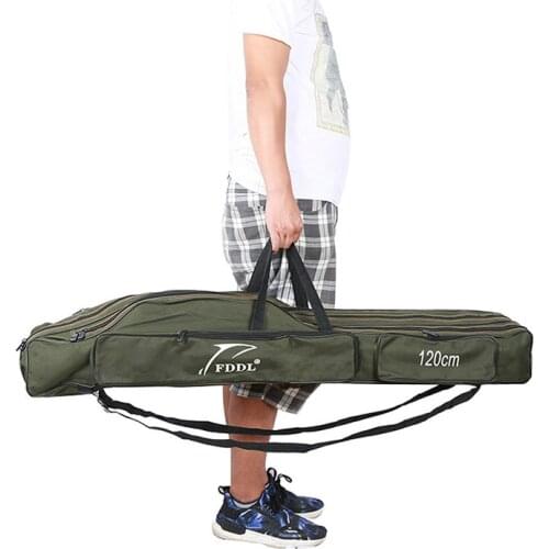 Outdoor Fishing Bag Canvas Fishing Rod Bag 110/120/130/150cm Camping Fishing Tackle Storage Case Fishing Accessories Bag
