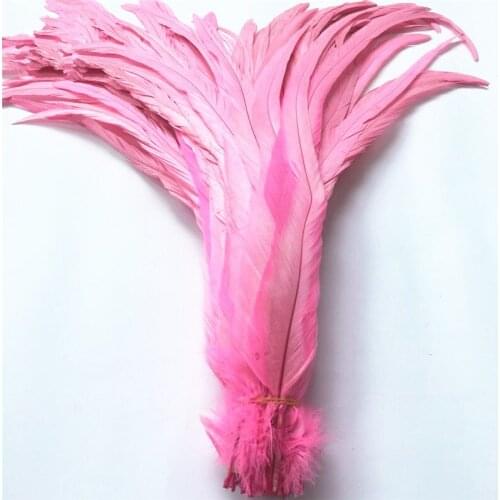 20Pcs Pink Rooster Feather 40-45cm/16-18" Rooster Coque Tail Feathers Natural Feathers for Crafts Plume Decoration Feather Decor