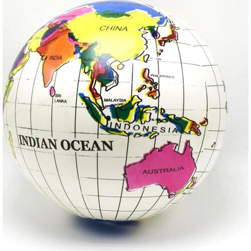 30cm Inflatable Globe PVC World Globe Inflatable Earth Beach Ball for Beach Playing or Geography Teaching for Kids Teachers