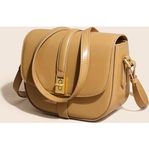 Luxury Brand Geniune Leather Popular Half Round Saddle Bag Womens Cross Body Bobby Mini Fashion