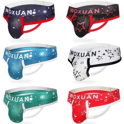 6PCS Gay Underwear Mens Cotton Briefs Sexy Print Underpants Male G String Mens Panties Briefs Low Waist Soft Exotic Jockstraps