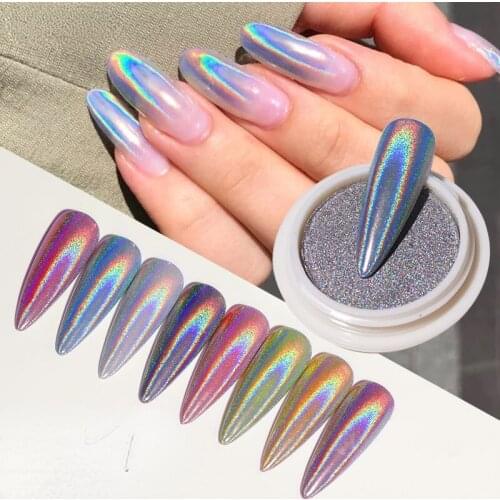 Manicure Advanced Glitter Powder With Colorful Magic Color Mirror Pigment Dust Silver Holographic Laser Chrome Nail Decoration