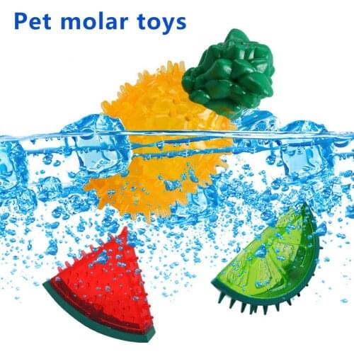 Fun Pet Supplies Summer Cooling Dog Chew Toy Watermelon Pineapple Doll Cat Ball for Small Dogs Fruit Shape Puppy Molar Stick