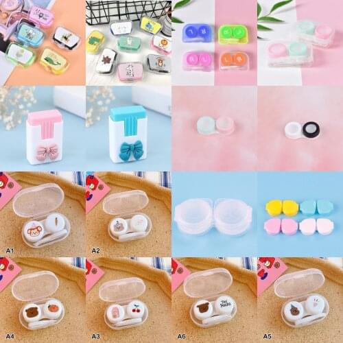 1Set White Practical Invisible Glasses Box Holder Container Case Soak Storage Eyecare Kit Eye Care Party Cosplay Tool