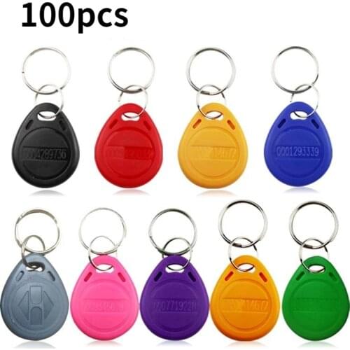 100pcs RFID Tag 125KHz Proximity RFID Card Keyfobs Key Fob Access Control Smart Card 11 Colors Keyfob Free Shipping