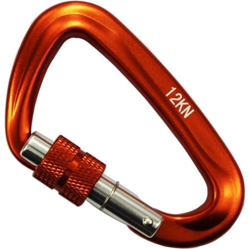 12KN Hiking Carabiners Carabiner Keychain Heavy Duty D-type Clips Aluminum Alloy Hook for Hammocks Camping Outdoor Equipment
