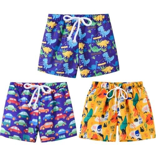 3pcs Boys Swimming Shorts Printing Beach Swimming Trunks Kids Bathing Suits Absorb Sweat Casual Sports Pants Pool Summer Daily
