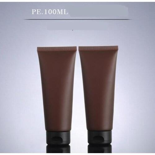 300pcs/lot 100ml Brown Plastic Soft Tubes Empty Cosmetic Cream Emulsion Lotion Packaging Containers Amber cream jars containers