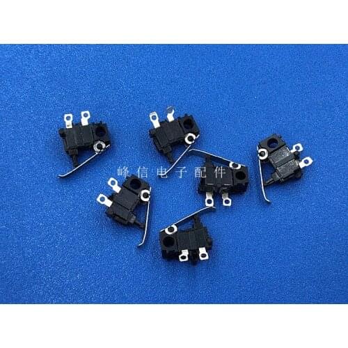 5Pcs Silent small micro stroke limit switch light touch detection switch micro motion with pressure handle normally open 2 feet