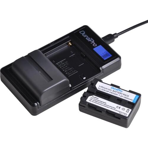 2PC 1800mAH NP FM500H Camera Battery + LCD Display Charger For Sony NP-F550 F570 F770 F750 F960 F970 FM70 QM91D Battery