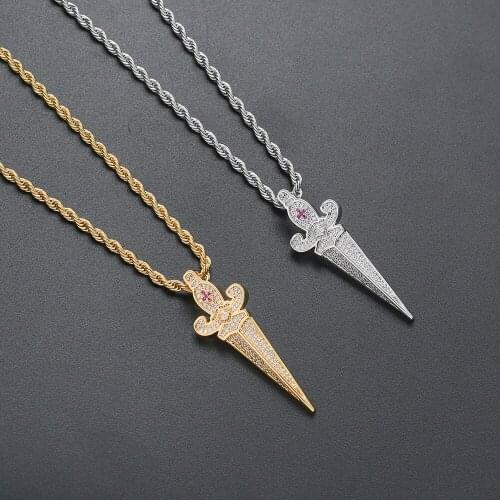 Bling Bling Brass Zircon Pendant Iced Out Necklace Hip Hop gift Jewelry CN211