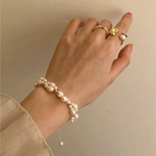 Japanese freshwater pearl bracelet simple style bracelet female non-mainstream design handmade jewelry hand-woven bracelet