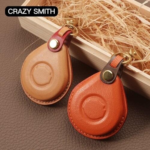 Crazy Smith Handmade Car Key Cover for Harley Davidson Motorcycle Vegetable Tanned Leather High Quality Fathers Day Gift Brown