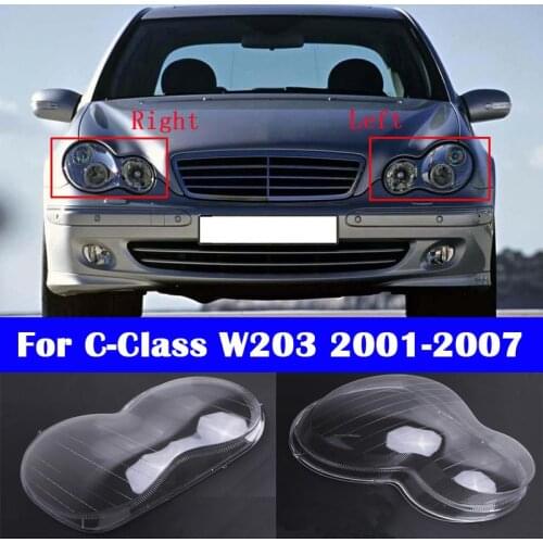 For Mercedes-Benz C-Class W203 2001-2007 Car Front headlights transparent shell lampshade headlights glass lamp cover
