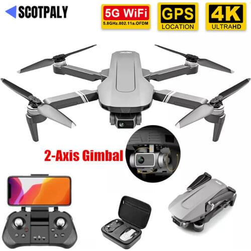 Smart F4 GPS Drone With 2-Axis Gimbal 5G WiFi 4K Camera Professional Brushless Quadcopter RC 2KM Flight 25 Min Dron VS SG906 Pro