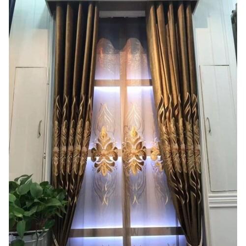 European Style Double-Layered Drapes Blackout Curtains Mix Match Modern Window Sheer for Living Room/Bedroom with Free Tie-backs