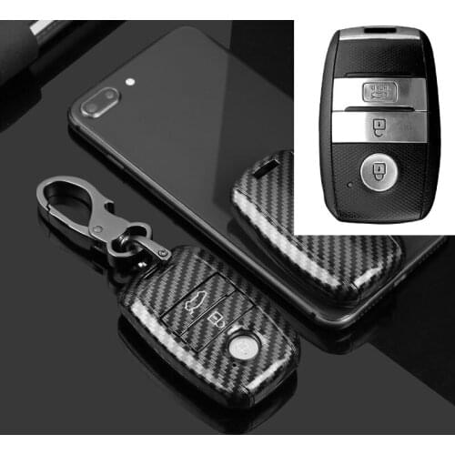 Glossy Carbon fiber ABS Car Key Case Fob Cover For Kia KX3 KX5 K3S RIO Ceed Cerato Optima K5 Sportage Sorento Car Styling