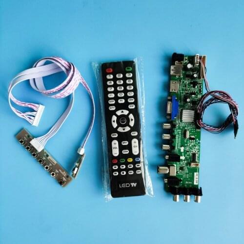 Kit For LP140WH2-TLS3/LP140WH2-TLSA LED USB VGA TV 1366X768 Signal controller board digital DVB-T DVB-T2 40pin HDMI remote 14"