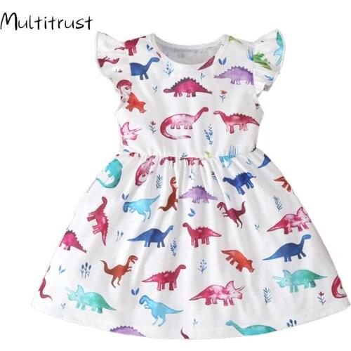2020 Summer Casual Toddler Kids Baby Girls Dresses Floral Dress Short Sleeve Party Princess Clothes 1-6Years