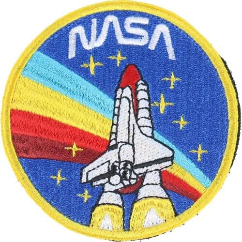 Rainbow Space Hook & Loop Patches Sew on Fabric Badge Astronaut Applique Embroidery Clothes Backpacks Apparel Accessories