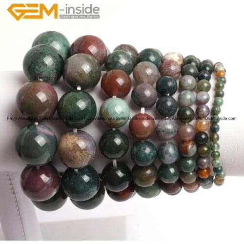 Natural Indian Agates Energy Jewelry Fashion Bracelets 4-20mm 7inch DIY FreeShipping Wholesale Gem-inside