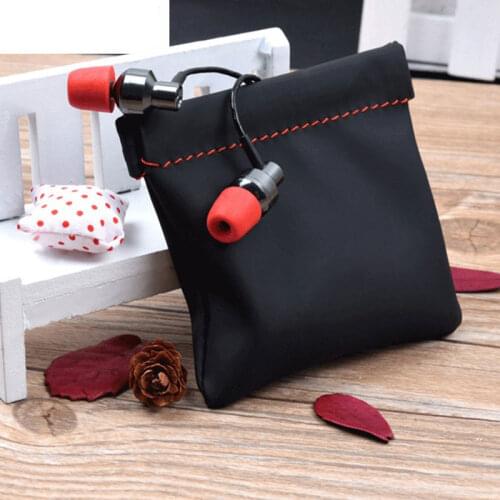 Earphone Case PU Leather Headphone Carrying Bag Headphones Storage Pouch Protection Cable Headset Earbud Coin Case