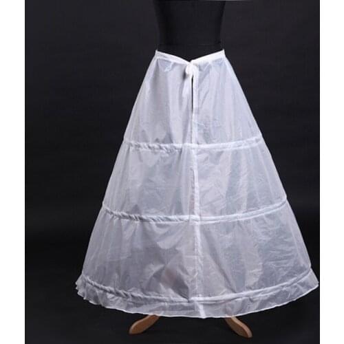 2021 New Womens A-Line Full Length 3 Hoops Petticoat Wedding Slips Crinoline Underskirt