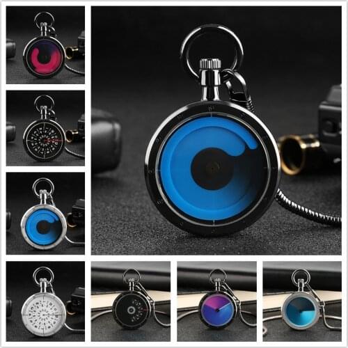 New Vintage Quartz Pocket Watch Unique Turntable Open Face Pendant Pocket Timepiece Luxury Retro Clock Gifts Men Women