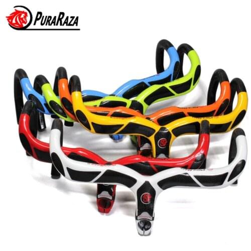 PURARAZA New 2017 Carbon road bike handlebar is lightweight carbon fiber bending line within the brand/road bikes handlebar