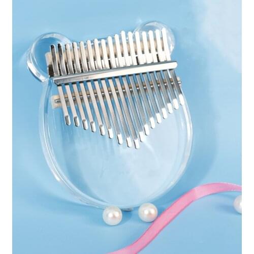 Kalimba 17 Key Thumb Piano Transparent Finger Piano High-Quality Wood Mahogany Body Ceative Musical Instrument for Beginner