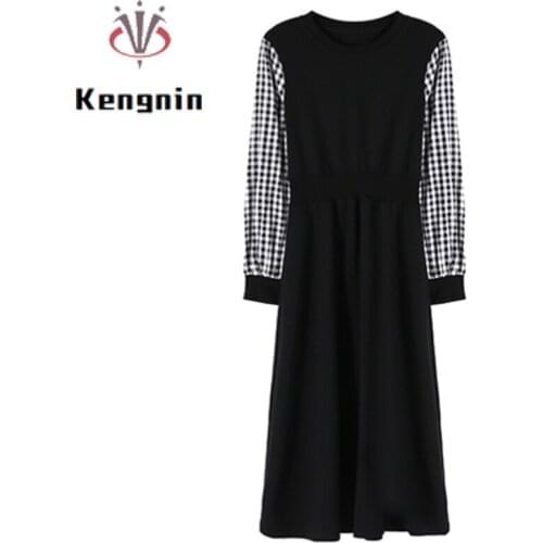 New 2020 Spring Autumn Women Dress Plus Size XL- 5XL Ladies Vestidos Sexy Lace Patchwork Dress Black Ruffles Brand Robe