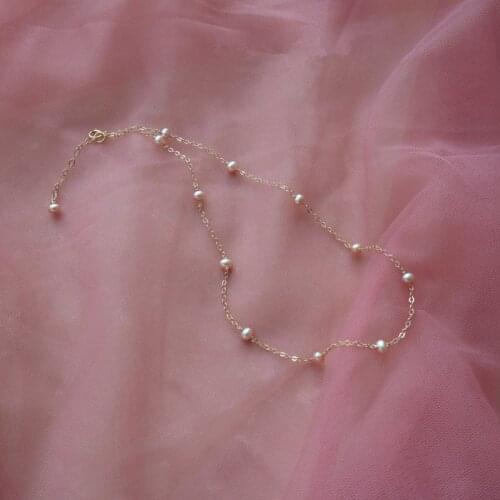 INS Korean-Style Simple Pearl Necklace Female Sweet Mori Immortal Girls Clavicle Necklace