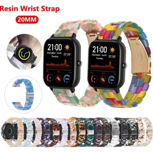 20mm Resin Watchband For Xiaomi Huami Amazfit GTS 2/2e/GTS2 Mini/GTR 42mm BIP U BIP S Bracelet Wrist Watch Amazfit GTS2 Correa