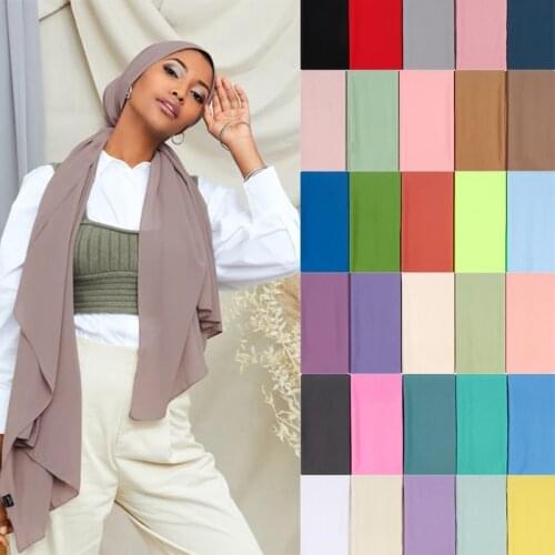 Malaysian Premium Chiffon Scarf Wrap Plain/Solid Color Muslim Women Hijab Headscarf Summer Islamic Long Shawl Pashmina