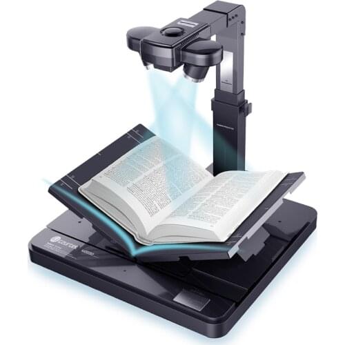 Fast Book Scanner with 10MP Dual Camera & 34 Languages OCR & Preview Scanning with Two Lens Synchronously & Intelligent Software