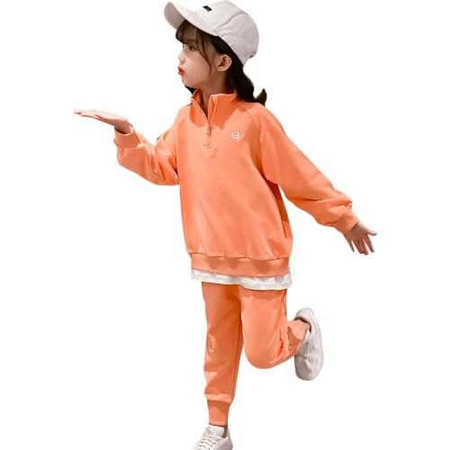 Kids Clothes Embroidery Clothes For Girls Sweatshirt + Pants Clothes For Teenage Girls Casual Style Childrens Clothing