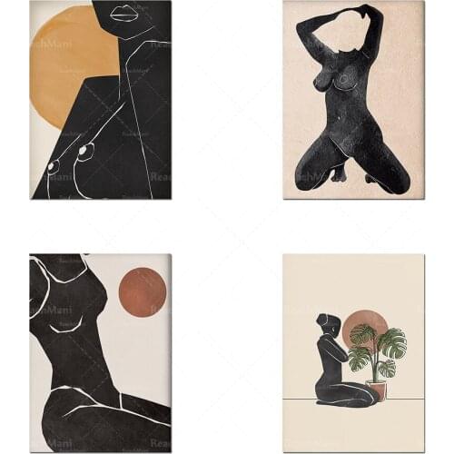 Female nude prints, modern female wall art, bohemian art prints, abstract female prints, mid-century modern Scandinavian prints