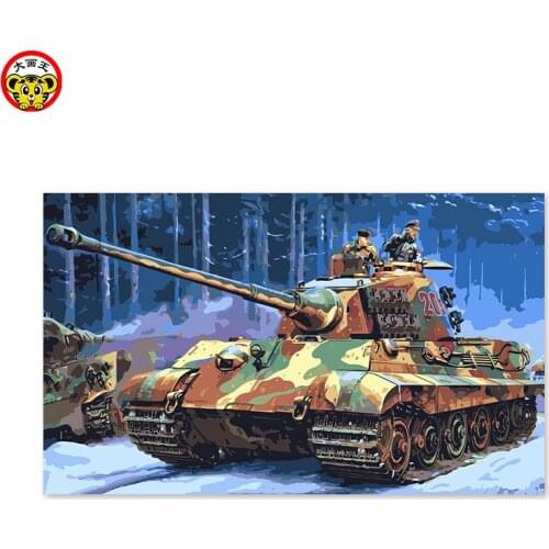 Painting by numbers art paint by number Military tanks of World War II Digital Painting handmade gift decoration color fill colo