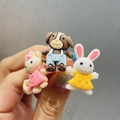 1Pcs Cute Kids Rings Cartoon Rabbit Dog Children Ewelry Fashion Multicolor Ring Girls Gifts Princess Jewelry Decoration Kinds