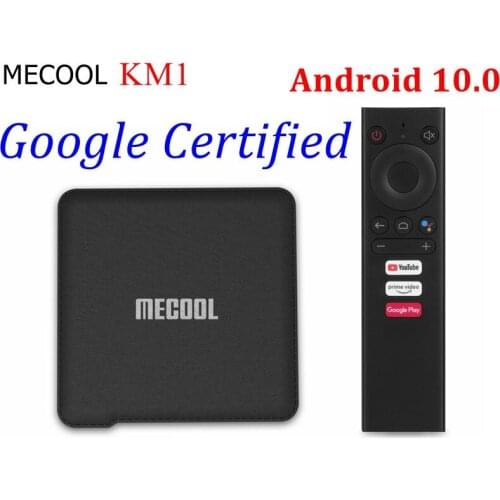 10pcs Android 10.0 TV Box Mecool KM1 Deluxe Amlogic S905X3 4GB 64GB Dual Wifi BT 4K Google Certified Youtube Smart Media Player