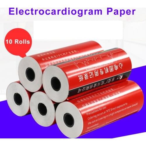 110mm Medical Electrocardiogram Recording Paper 6 Leads 60g Pulp Paper 20meters(10Rolls)