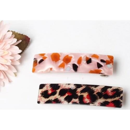 2pcs/set Medium Acrylic Automatic Barrette For Women Ponytail Holders Made Of Handmade Materials Hair Accessories