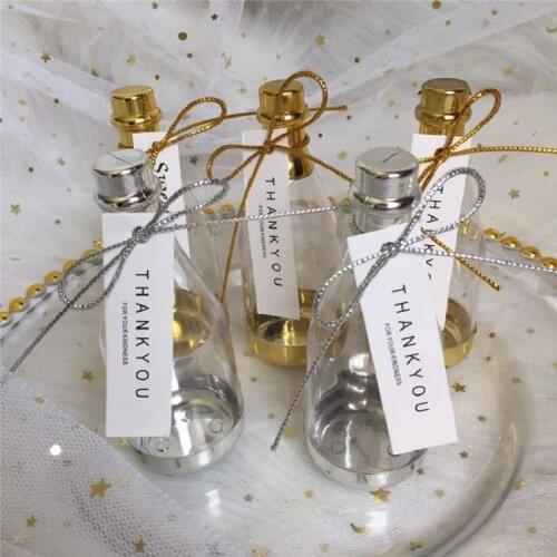 24Pcs/1 Lot Plastic Candy Box DIY Champagne Bottle Plastic Box Baby Shower Wedding Favor Gift Boxes Party Decoration Supply