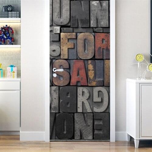 3D Wallpaper Self Adhesive Door Mural Removable PVC Home Decor Art Decal Wooden Scenery Wall Poster Stickers Porte Deursticker