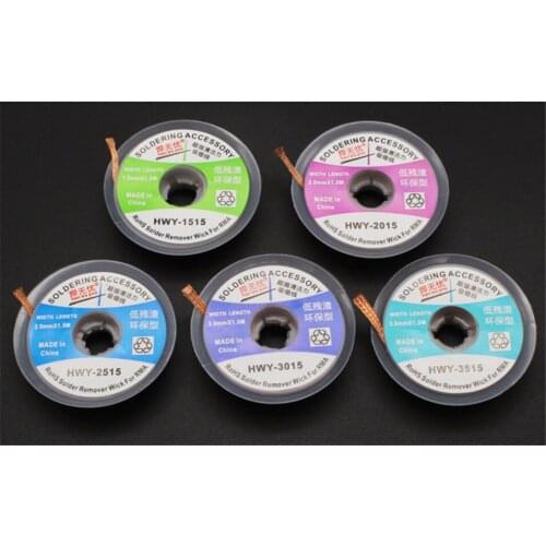 5 pcs Desoldering suction line to draw the line width 1.5MM 2MM 2.5MM 3MM 3.5MM tin with low residue ( mm ) 1.5 m long